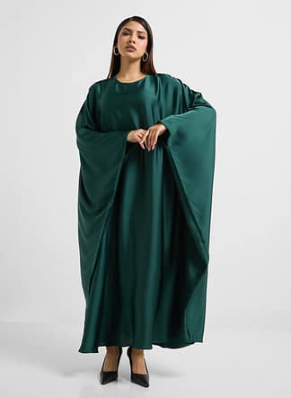 عباءة ساتان نعمة زمردية - أخضر