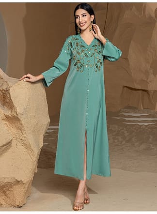 عباءة طويلة مرصعة بالجواهر - مدام يونيك