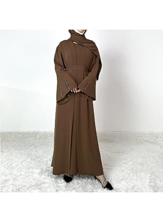 عباية عصرية بأزرار مع حجاب