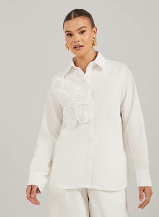 Embroidery Patch Detail Regular Fit Shirt فاخر من Take Two
