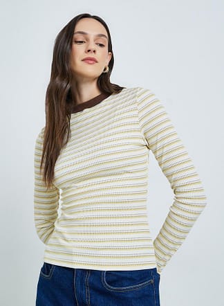 Women's Striped Round Neck Long Sleeve Top أنيق من Take Two